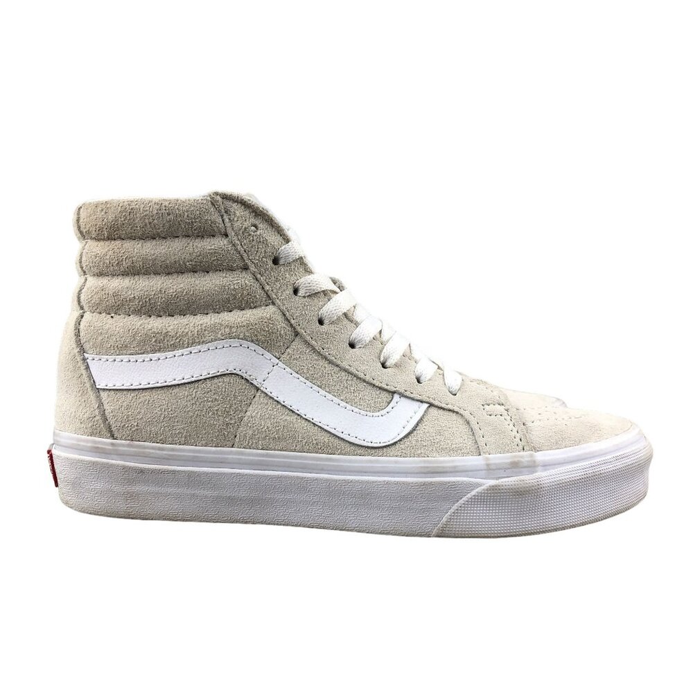 Vans Unisex Size 5.5M 7W SK8-Hi Reissue Oatmeal Beige Pig Suede Sneakers Shoes
